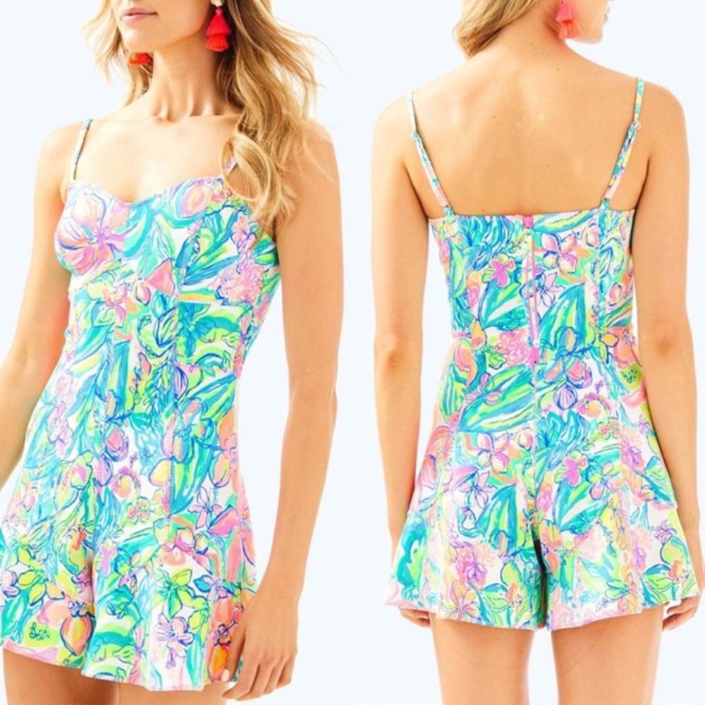 NWOT Lilly Pulitzer Coralie Romper in Surf Gypsea